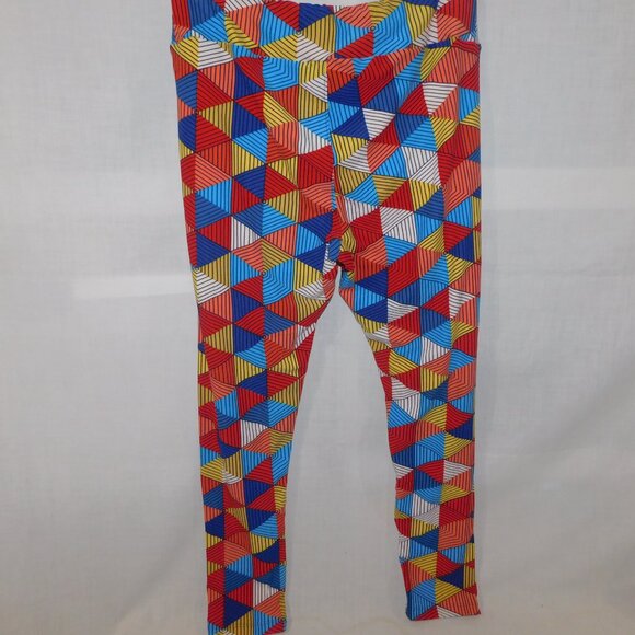 LuLaroe Multicolor Bold Geometric Triangle print Womens Leggings TC size 12 – 18 - Picture 9 of 9
